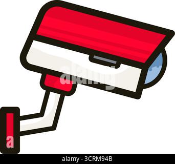 Telecamera di sorveglianza di sicurezza esterna - icona vettoriale Illustrazione Vettoriale