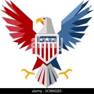 Aquila calva americana stile poligonale geometrico - illustrazione vettoriale Illustrazione Vettoriale