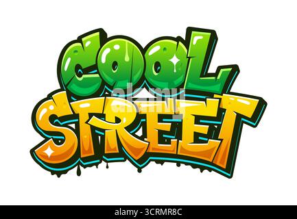 Splendidi graffiti Street art, vernice spray fresca Illustrazione Vettoriale