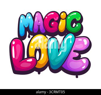 La magia adora i graffiti della Street art, lo spray per la vernice Illustrazione Vettoriale