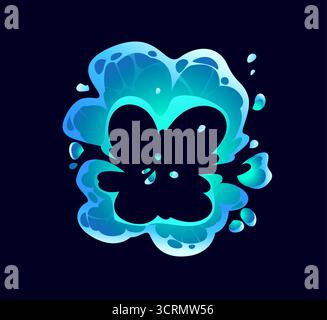 Spruzzi d'acqua dei cartoni animati con forme dinamiche fluide Illustrazione Vettoriale