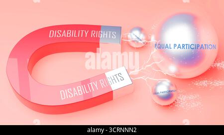 Diritti di invalidità che attraggono pari partecipazione. Foto Stock
