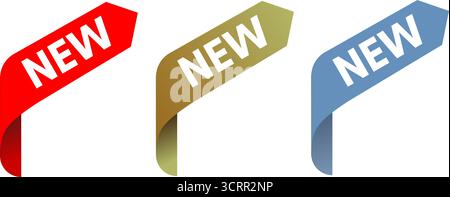 I nuovi nastri per striscioni impostano l'illustrazione vettoriale Illustrazione Vettoriale