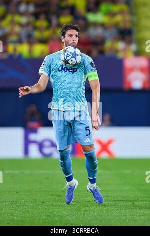 Villarreal, Spagna. 1 ottobre 2025. VILLARREAL, SPAGNA - 01 OTTOBRE: Manuel Locatelli della Juventus FC in azione durante la fase MD2 di UEFA Champions League 2025/26 tra Villarreal CF e Juventus all'Estadio de la ceramica il 1° ottobre 2025 a Villarreal, Spagna. (Foto di Jose Torres/Photo Players Images/Magara Press) credito: Magara Press SL/Alamy Live News Foto Stock