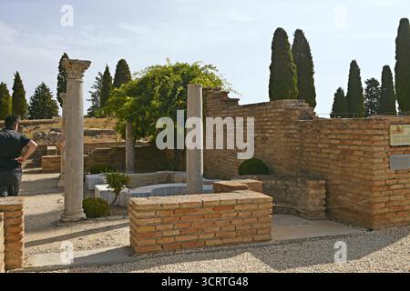 La Casa degli uccelli della città romana di Italica, situata nella città di Santiponce nella provincia di Siviglia, Andalusia, Spagna. Foto Stock