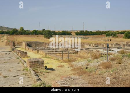 La casa del planetario della città romana di Italica si trova nella città di Santiponce in provincia di Siviglia, Andalusia, Spagna Foto Stock