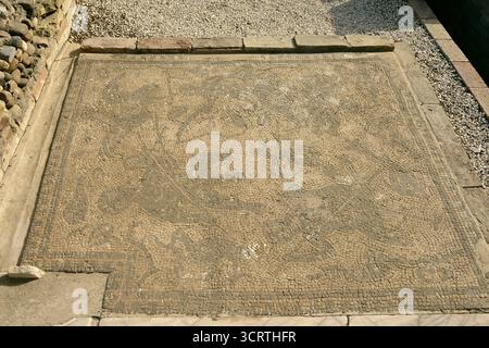 La Casa Exedra della città romana di Italica, situata nella città di Santiponce nella provincia di Siviglia, Andalusia, Spagna. Foto Stock