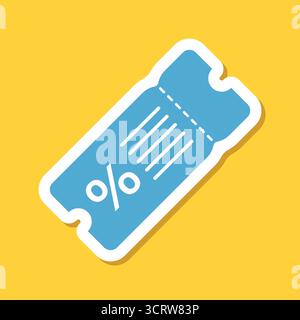 Icona con un buono regalo in stile piatto. Illustrazione del vettore di sconto su sfondo isolato. Il buono promozionale firma il concetto aziendale. Illustrazione Vettoriale