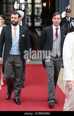 Parigi, Francia. 3 ottobre 2025. I principi Luigi di Lussemburgo e Sebastien di Lussemburgo al Palazzo Granducale di Lussemburgo il 3 ottobre 2025. Il Lussemburgo incoronerà oggi un nuovo sovrano con il principe Guillaume destinato a succedere a suo padre, il granduca Enrico, che abdicherà ufficialmente lo stesso giorno, ponendo fine a un regno di 25 anni. Foto di David Niviere/ABACAPRESS.COM credito: Abaca Press/Alamy Live News Foto Stock