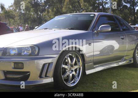 Auto sportiva giapponese di colore argento. Foto Stock