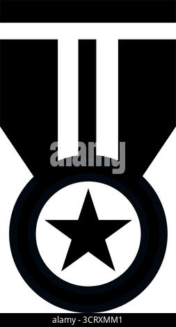 Premio militare con stella - icona vettoriale Illustrazione Vettoriale