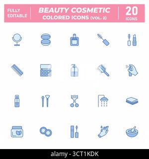 Icone colorate bellezza cosmetica (Vol. 2) Illustrazione Vettoriale