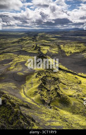 Cratere Laki, Highlands islandesi, Islanda Foto Stock