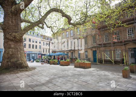 Vista su Kingsmead Square, Bath nel Somerset nel Regno Unito Foto Stock