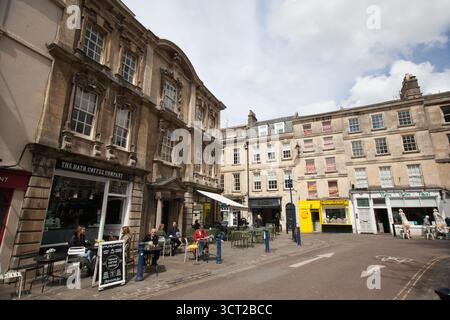 Vista su Kingsmead Square, Bath nel Somerset nel Regno Unito Foto Stock