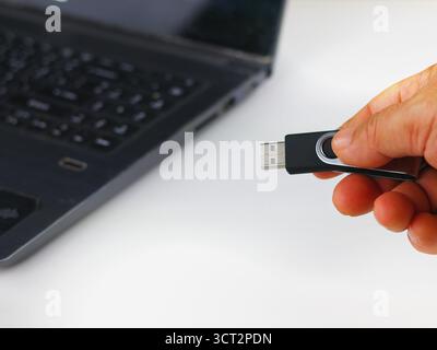 L'immagine mostra un'unità flash USB, nota anche come chiavetta USB o pen drive. Foto Stock