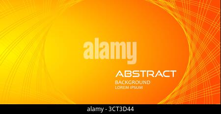 Sfondo giallo arancione astratto con linee vorticose Illustrazione Vettoriale