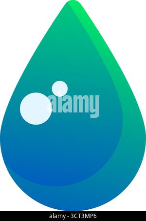 Goccia d'acqua con semplice icona vettoriale colore sfumato Illustrazione Vettoriale