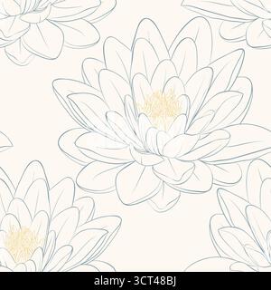motivo senza cuciture con fiori di loto Illustrazione Vettoriale