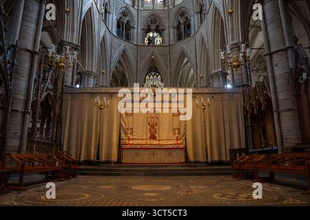 High Altar of Westminster Abbey, Londra, Regno Unito Foto Stock