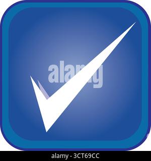 Segno di spunta icona Emoji - pulsante di approvazione firma illustrazione vettore Illustrazione Vettoriale