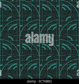 Motivo geometrico nero azzurro senza cuciture Illustrazione Vettoriale