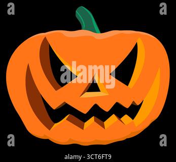 Illustrazione cartoni animati di un Halloween Jack-o'-Lantern. Illustrazione Vettoriale