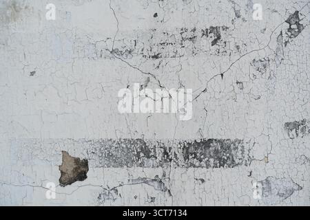 Struttura bianca delle pareti grunge incrinata Foto Stock