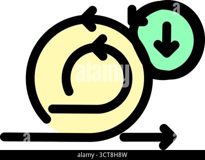 Questa icona moderna rappresenta visivamente la natura iterativa e incrementale dello sviluppo software agile e della gestione dei progetti utilizzando la metodologia scrum Illustrazione Vettoriale