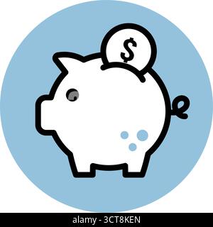 salvadanaio - icona vettoriale Illustrazione Vettoriale