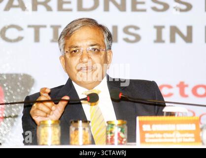 Patna, India. 5 ottobre 2025. PATNA, INDIA - 5 OTTOBRE 2025: Gyanesh Kumar, Commissario elettorale capo dell'India, tiene una conferenza stampa all'Hotel Taj, il 5 ottobre. (Foto di Santosh Kumar/Hindustan Times/Sipa USA ) credito: SIPA USA/Alamy Live News Foto Stock