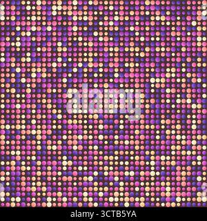 Motivo geometrico senza cuciture con cerchi sfumati in più colori, tra cui viola tenue, rosa tenue, rosa scuro, viola intenso e verde oliva. Illustrazione Vettoriale