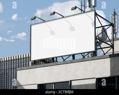 Costruzione di Billboard Mockup Outdoor sul tetto Foto Stock