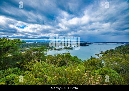 Prefettura di Miyagi, Matsushima, uno dei tre punti più panoramici del Giappone, Toyama Foto Stock