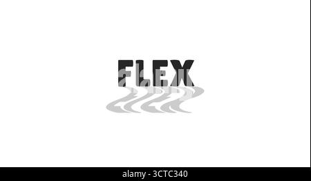 Flex moderno gergo digitale con un'ombra grigio ondulato Illustrazione Vettoriale