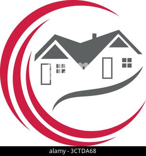 Logo della casa, del tetto, degli agenti immobiliari e immobiliari Illustrazione Vettoriale