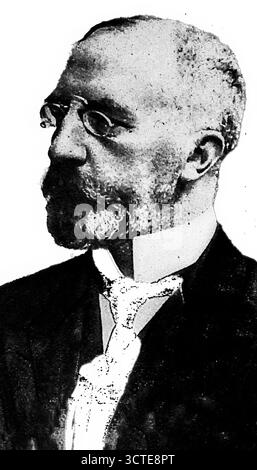 Pagina da le Miroir, 5 novembre 1916, che mostra il conte Karl von St¸rgkh, primo ministro austriaco, assassinato a Vienna nell'ottobre 1916 dall'avvocato Friedrich Adler. St¸rgkh aveva governato l'Austria con poteri autoritari durante la guerra ed era visto come un simbolo del militarismo tedesco-austriaco. Il suo assassinio rivelò profondi disordini politici in Austria-Ungheria mentre l'impero combatteva sui fronti della prima guerra mondiale Foto Stock