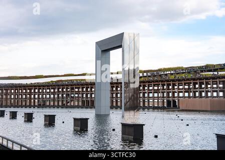 Veduta aerea del sito World Expo 2025 a Osaka, Kansai, Giappone Foto Stock