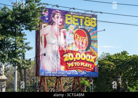 PAGCOR Crazy Time su Bet88, cartellone pubblicitario online per casinò a Manila Filippine Foto Stock