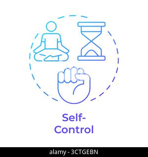 Icona di concetto gradiente blu autocontrollo Illustrazione Vettoriale