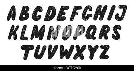 Lettere maiuscole in grassetto nero sul bianco Illustrazione Vettoriale