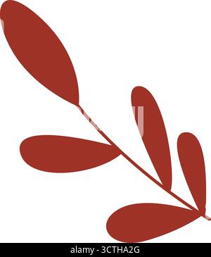 Graziosa decorazione a foglia piatta Illustrazione Vettoriale