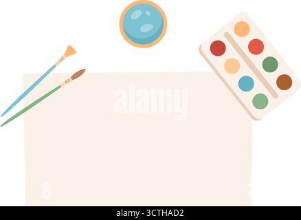 Attività pennello e tavolozza Illustrazione Vettoriale