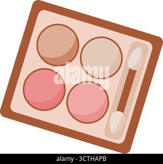 Makeup Palette Flat Cartoon Illustrazione Vettoriale