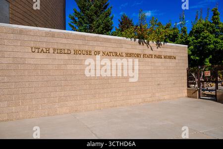 Utah Field House di storia naturale del Parco Statale Museum, primaverile, Utah, Stati Uniti d'America Foto Stock