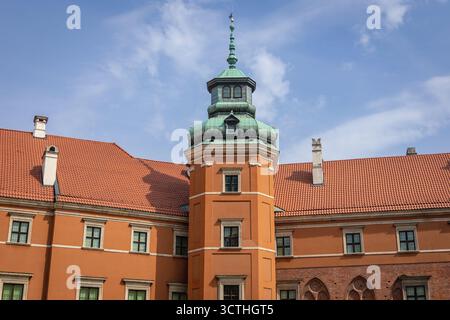 Vista dal cortile interno del Castello reale nella città vecchia di Varsavia, Polonia Foto Stock