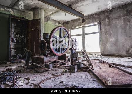 Sanatorio chiamato Solnechny - soleggiato nella città fantasma di Pripyat nella zona di esclusione di Chernobyl, Ucraina Foto Stock