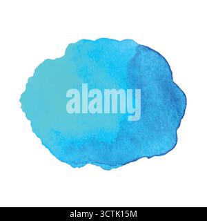 Blu acquerello astratto texture disegnata a mano, isolata su sfondo bianco, vettoriale Illustrazione Vettoriale