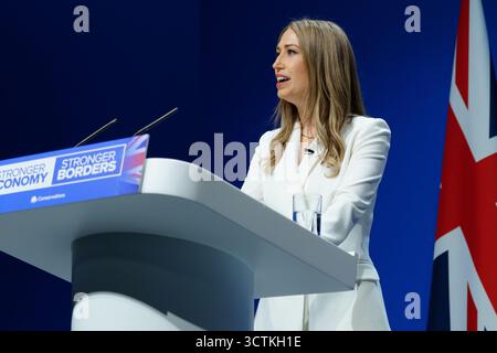 Manchester Central, martedì 6 settembre 2025. Laura Trott, Segretario di Stato ombra per l'istruzione, Bridget Catterall/AlamyLiveNews Foto Stock