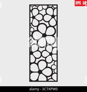 Pannello decorativo, pannello geometrico, modello per laser, router, fibra, CNC decorativo, lime per legno, motivi CNC, stencil da parete, taglio laser decorativo Illustrazione Vettoriale